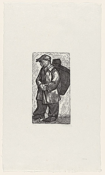 Artist: b'Groblicka, Lidia.' | Title: b'Coal carrier' | Date: 1956 | Technique: b'woodcut, printed in black ink, from one block'