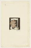 Title: not titled [man's head on stool wearing tie and hat] | Date: 1978 | Technique: etching and aquatint, printed in black ink, from one plate