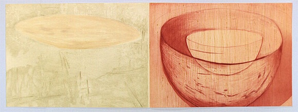 Artist: b'McConchie Barbara.' | Title: b'Page 27 the bowl becomes known' | Date: 1994 - 1995 | Technique: b'monotype, printed in colour, from multiple plates'