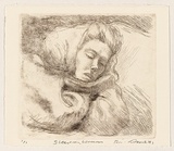 Artist: AMOR, Rick | Title: Sleeping woman. | Date: 1995 | Technique: etching, printed in black ink, from one plate