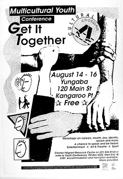 Artist: b'Carter, Ann.' | Title: b'Get it together.' | Date: 1992, August | Technique: b'screenprint, printed in purple ink, from one stencil'