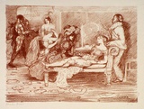 Artist: b'Conder, Charles.' | Title: b'The green room.' | Date: (1904) | Technique: b'transfer-lithograph, printed in red ink, from one stone'