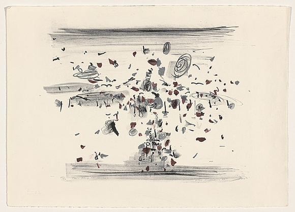 Artist: b'WILLIAMS, Fred' | Title: b'You Yangs landscape' | Date: 1963 | Technique: b'lithograph, printed in colour, from three zinc plates' | Copyright: b'\xc2\xa9 Fred Williams Estate'