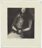 Artist: MADDOCK, Bea | Title: Old woman | Date: 1961 | Technique: etching and aquatint, printed in black ink, from one zinc plate