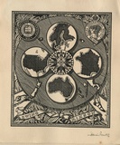Artist: FEINT, Adrian | Title: Bookplate: Ewing Rixson. | Date: 1930 | Technique: line-engraving, printedin black ink, from one process block | Copyright: Courtesy the Estate of Adrian Feint