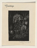 Title: Card: not titled [family] | Date: 1968 | Technique: wood-engraving, printed in black ink, from one block