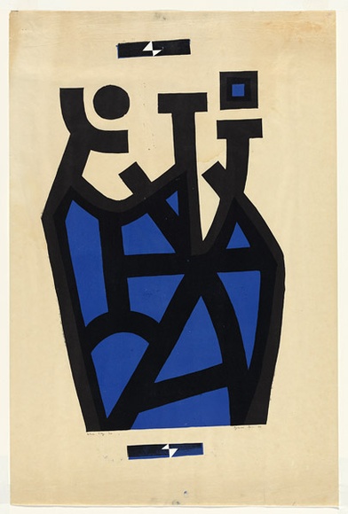 Artist: b'Stein, Guenter.' | Title: b'Blue city' | Date: 1955 | Technique: b'linocut, printed in colour, from two blocks' | Copyright: b'\xc2\xa9 Bill Stevens (name changed by deed poll in 1958)'