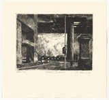 Artist: AMOR, Rick | Title: Outlying districts | Date: 2001, July | Technique: etching, printed in black ink, from one plate | Copyright: Image reproduced courtesy the artist and Niagara Galleries, Melbourne