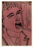 Artist: Larter, Richard. | Title: Person singing | Date: c.1962 | Technique: transfer drawing