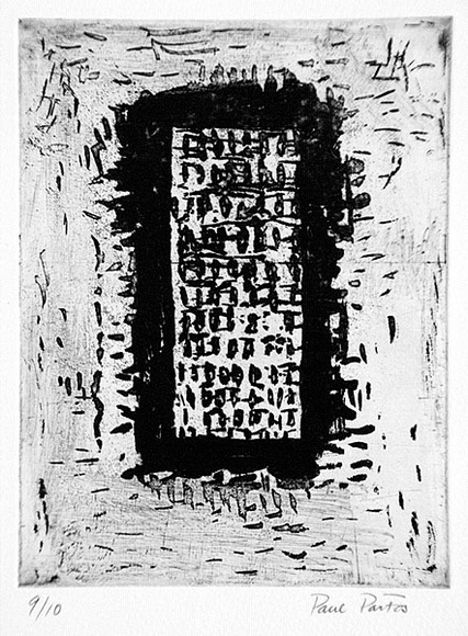 Artist: b'Partos, Paul.' | Title: b'not titled' | Date: 1985 | Technique: b'etching and aquatint, printed in black ink, with plate-tone, from one plate'