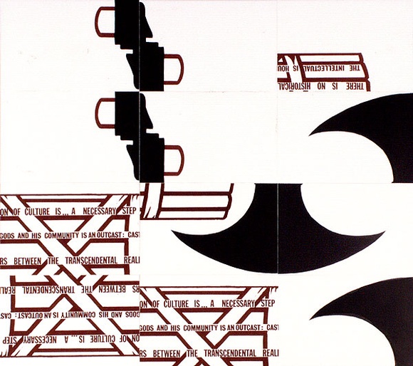 Artist: b'Ramsden, Mel.' | Title: b'Fasces. Part II (mosaic of postcards).' | Date: 1977 | Technique: b'lithograph, printed in black ink, from one stone [or plate]'