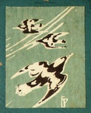Artist: Palmer, Ethleen. | Title: (Flying birds) | Date: c.1955 | Technique: screenprint, printed in colour, from multiple stencils