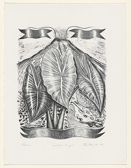 Artist: Kelsey, Marie. | Title: Aotearoa spirit from the past | Date: 1986 | Technique: lithograph, printed in black ink, from one stone