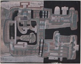 Artist: Senbergs, Jan. | Title: Study for 'Inside a machine' [2]. | Date: 1963, July | Technique: screenprint, printed in colour, from multiple stencils | Copyright: © Jan Senbergs. Licensed by VISCOPY, Australia