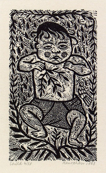 Artist: b'HANRAHAN, Barbara' | Title: b'Child' | Date: 1983 | Technique: b'wood-engraving, printed in black ink, from one block'