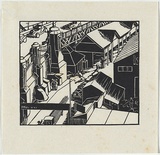 Artist: Haefliger, Paul. | Title: Pyrmont bridge, Sydney. | Date: c.1930 | Technique: woodcut, printed in black ink, from one block