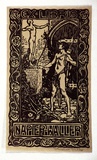Artist: Waller, Christian. | Title: Bookplate: Napier Waller | Date: c.1926 | Technique: linocut, printed in black ink, from one block