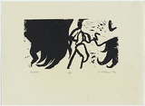 Artist: b'AMOR, Rick' | Title: b'Fellatio.' | Date: 1979 | Technique: b'linocut, printed in black ink, from one block' | Copyright: b'\xc2\xa9 Rick Amor. Licensed by VISCOPY, Australia.'