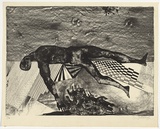Artist: SELLBACH, Udo | Title: (Man lying on patterns) | Technique: lithograph, printed in black ink, from one stone [or plate]
