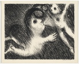 Artist: BOYD, Arthur | Title: St Francis blowing Brother Masseo into the air. | Date: (1965) | Technique: lithograph, printed in black ink, from one plate | Copyright: Reproduced with permission of Bundanon Trust
