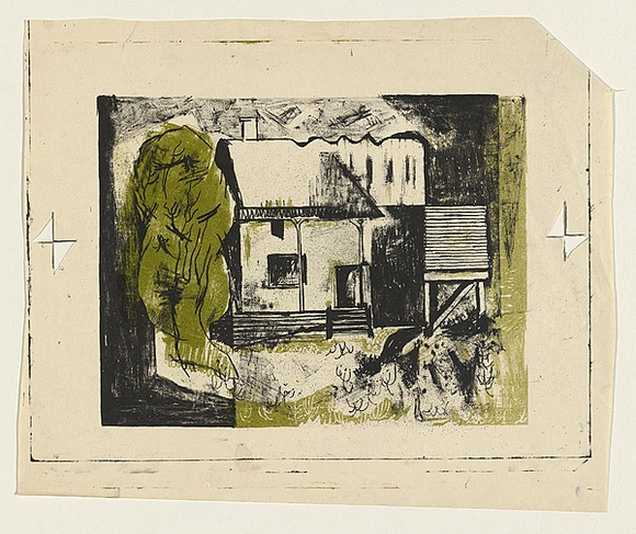 Title: b'House' | Date: c.1958 | Technique: b'lithograph, printed in colour, from two plates'