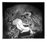 Artist: b'BOYD, Arthur' | Title: b'Lysistrata: Welcome Lampito!....' | Date: (1970) | Technique: b'etching and aquatint, printed in black ink, from one plate'