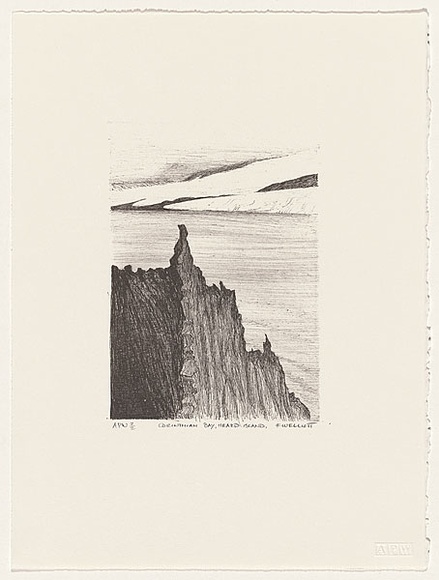 Artist: b'Elliott, Fred W.' | Title: b'Corinthian Bay, Heard Island, 1953' | Date: 1997, February | Technique: b'photo-lithograph, printed in black ink, from one stone' | Copyright: b'By courtesy of the artist'