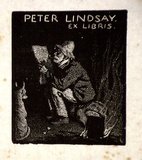 Artist: b'LINDSAY, Lionel' | Title: b'Book plate: Peter Lindsay' | Date: 1923 | Technique: b'wood-engraving, printed in black ink, from one block' | Copyright: b'Courtesy of the National Library of Australia'