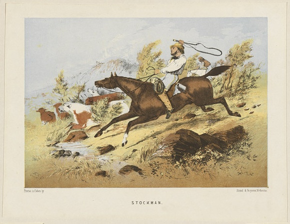 Title: b'Stockman' | Date: 1865 | Technique: b'lithograph, printed in colour, from multiple stones'