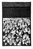 Artist: b'Allen, Joyce.' | Title: b'The wall.' | Date: 1989 | Technique: b'linocut, printed in black ink, from one block'