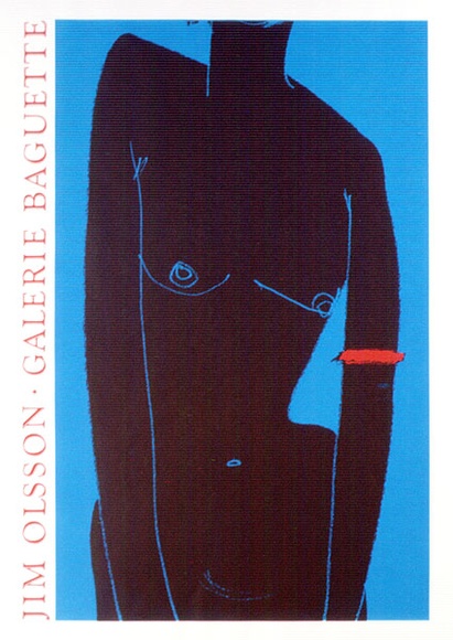 Artist: b'Olsson, Jim.' | Title: b'Jim Olsson Exhibition poster' | Date: 1990 | Technique: b'screenprint, printed in red and blue, from two stencils'