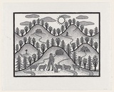 Artist: b'Groblicka, Lidia.' | Title: b'Hills' | Date: 1980 | Technique: b'woodcut, printed in black ink, from one block'