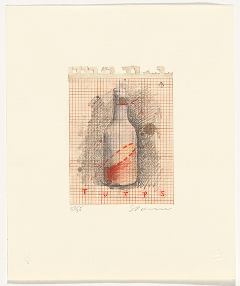 Artist: b'Lithos Press.' | Title: b'not titled [turps]' | Date: 1985 | Technique: b'screenprint, printed in colour, from one stencil; lithograph, printed in colour, from one stone' | Copyright: b'\xc2\xa9 Tim Storrier'