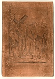 Title: b'copper plate for Jesus assisted by Simon of Cyrene' | Date: c.1845 | Technique: b'engraved copper plate'