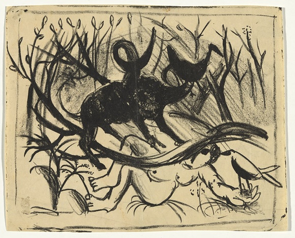 Artist: b'BOYD, Arthur' | Title: b'Europa.' | Date: c.1953 | Technique: b'lithograph, printed in black ink, from one stone [or plate]' | Copyright: b'Reproduced with permission of Bundanon Trust'