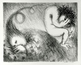 Artist: b'BOYD, Arthur' | Title: b'St Francis when young dreaming of a hunchback.' | Date: (1965) | Technique: b'lithograph, printed in black ink, from one plate' | Copyright: b'Reproduced with permission of Bundanon Trust'