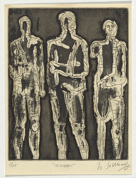 Artist: b'SELLBACH, Udo' | Title: b'To exhibit' | Date: 1965 | Technique: b'etching and aquatint printed in black ink, from one plate'