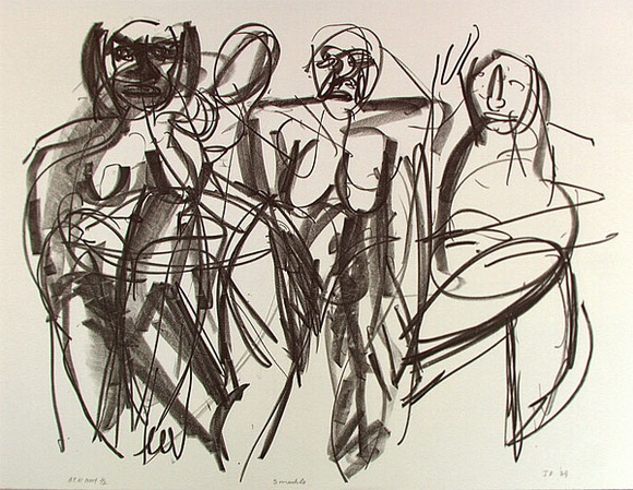 Artist: Furlonger, Joe. | Title: 3 models | Date: 1989 | Technique: lithograph, printed in black ink, from one stone
