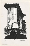 Artist: AMOR, Rick | Title: Metalworker at the Westgate Bridge. | Date: 1978 | Technique: lithograph, printed in black ink, from one plate | Copyright: Image reproduced courtesy the artist and Niagara Galleries, Melbourne