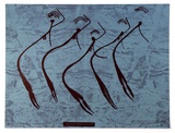Title: b'Unbalanja Cave painting..' | Date: c.1970 | Technique: b'screenprint, printed in colour, from three stencils'