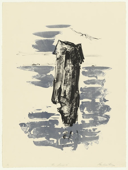 Artist: b'KING, Grahame' | Title: b'The seagull' | Date: 1975 | Technique: b'lithograph, printed in colour, from two stones [or plates]'