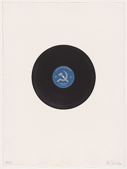 Artist: b'SAINT, Paul' | Title: b'From here to eternity - Frank Sinatra.' | Date: 2001 | Technique: b'relief print of a record and screenprint, printed in colour, from one record and two stencils'