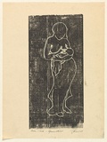 Artist: EWINS, Rod | Title: Mother and child. | Date: 1964 | Technique: woodcut, printed in black ink, from one baltic pine block