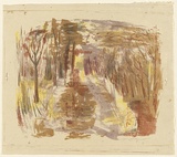 Artist: MACQUEEN, Mary | Title: Winter landscape | Date: 1964 | Technique: lithograph, printed in colour, from multiple plates; stencil | Copyright: Courtesy Paulette Calhoun, for the estate of Mary Macqueen
