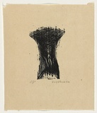 Artist: AMOR, Rick | Title: not titled (vulva). | Date: 1984 | Technique: linocut, printed in black ink, from one block