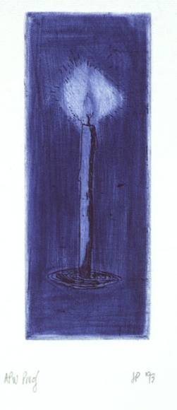 Artist: b'Palethorpe, Jan' | Title: b'Candle' | Date: 1993 | Technique: b'etching, roulette and aquatint, printed in colour, from two plates'