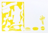 Artist: Rankine, Emily. | Title: Ngurrju Miyi, Maju Maji (Good Food Bad Food) (yellow stencil) | Date: 1990 | Technique: screenprint, printed in colour, from three stencils