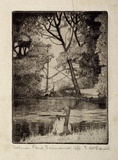 Artist: b'McDonald, Sheila.' | Title: b'Salmon pond, Tasmania' | Date: c.1935 | Technique: b'etching'