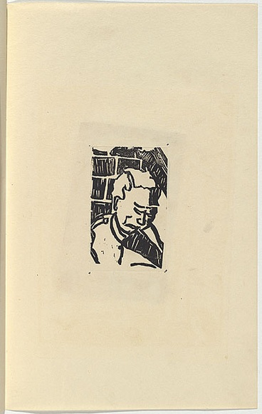 Artist: b'Larter, Richard.' | Title: b'Old man (one of 2): from the Age of reason' | Date: c.1958 | Technique: b'linocut, printed in black ink, from one block'