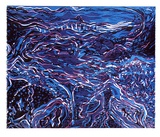 Title: High tide, Hearsons | Date: 1988 | Technique: linocut, printed in colour, from mutliple blocks
